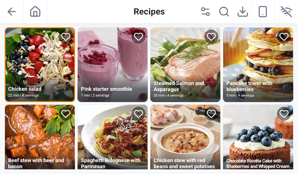 Discover view on the Kanench appliance interface