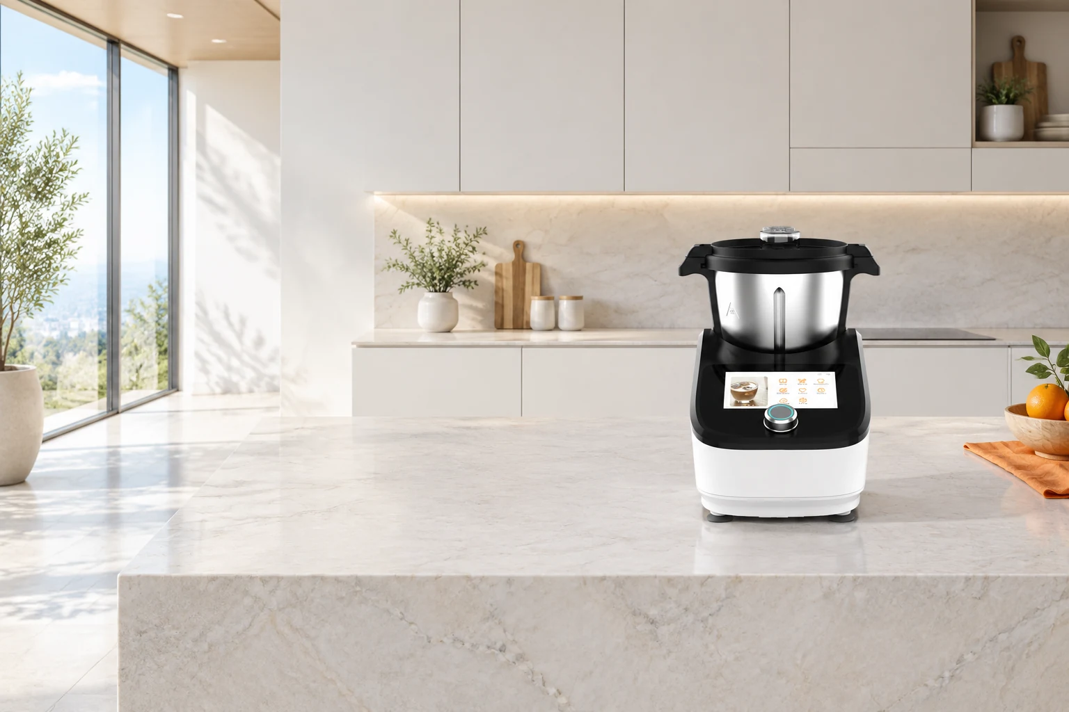 KC1 cooking platform on a bright kitchen island