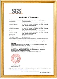 SGS verification of compliance