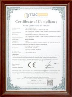 RoHS compliance certificate