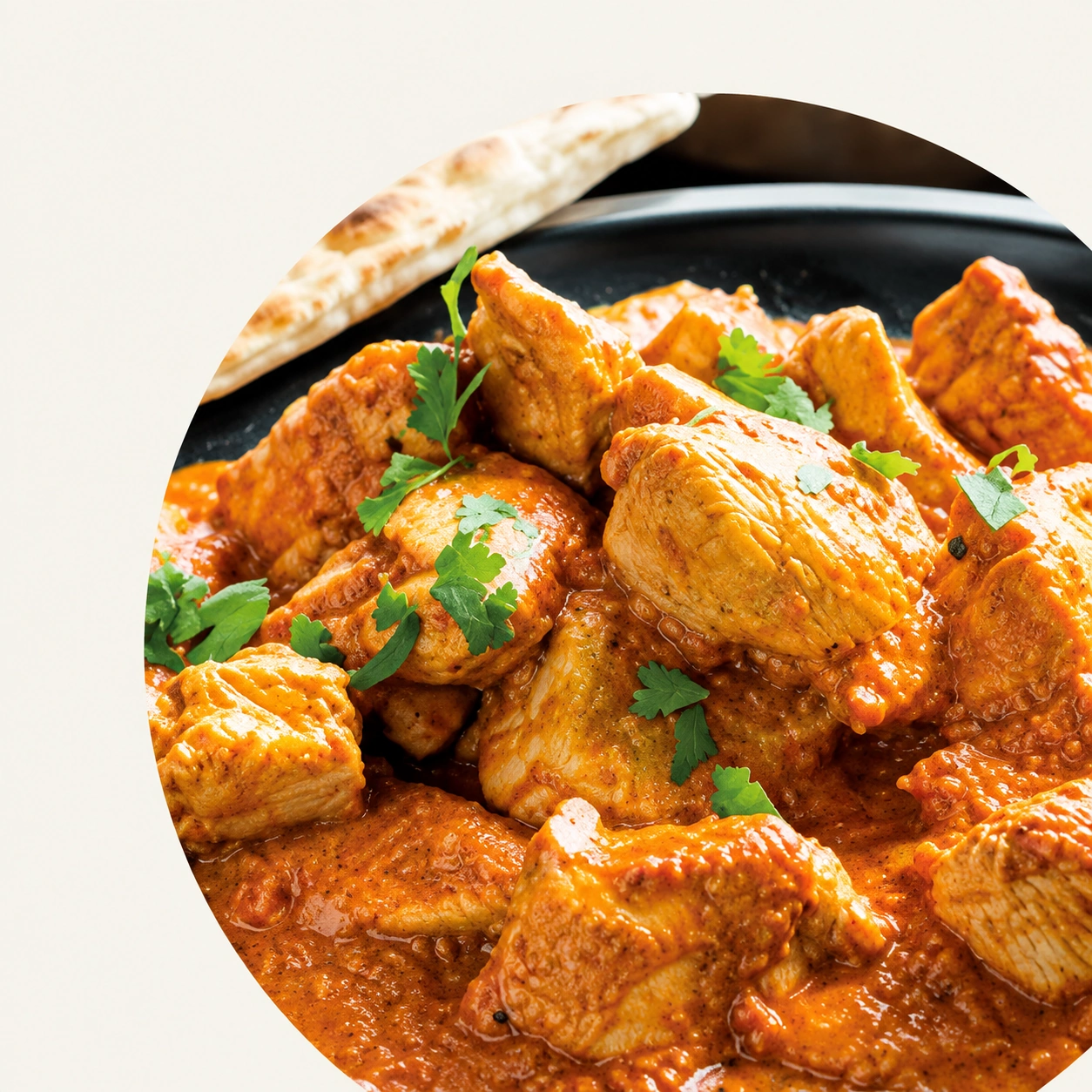 Spiced chicken stew prepared dish