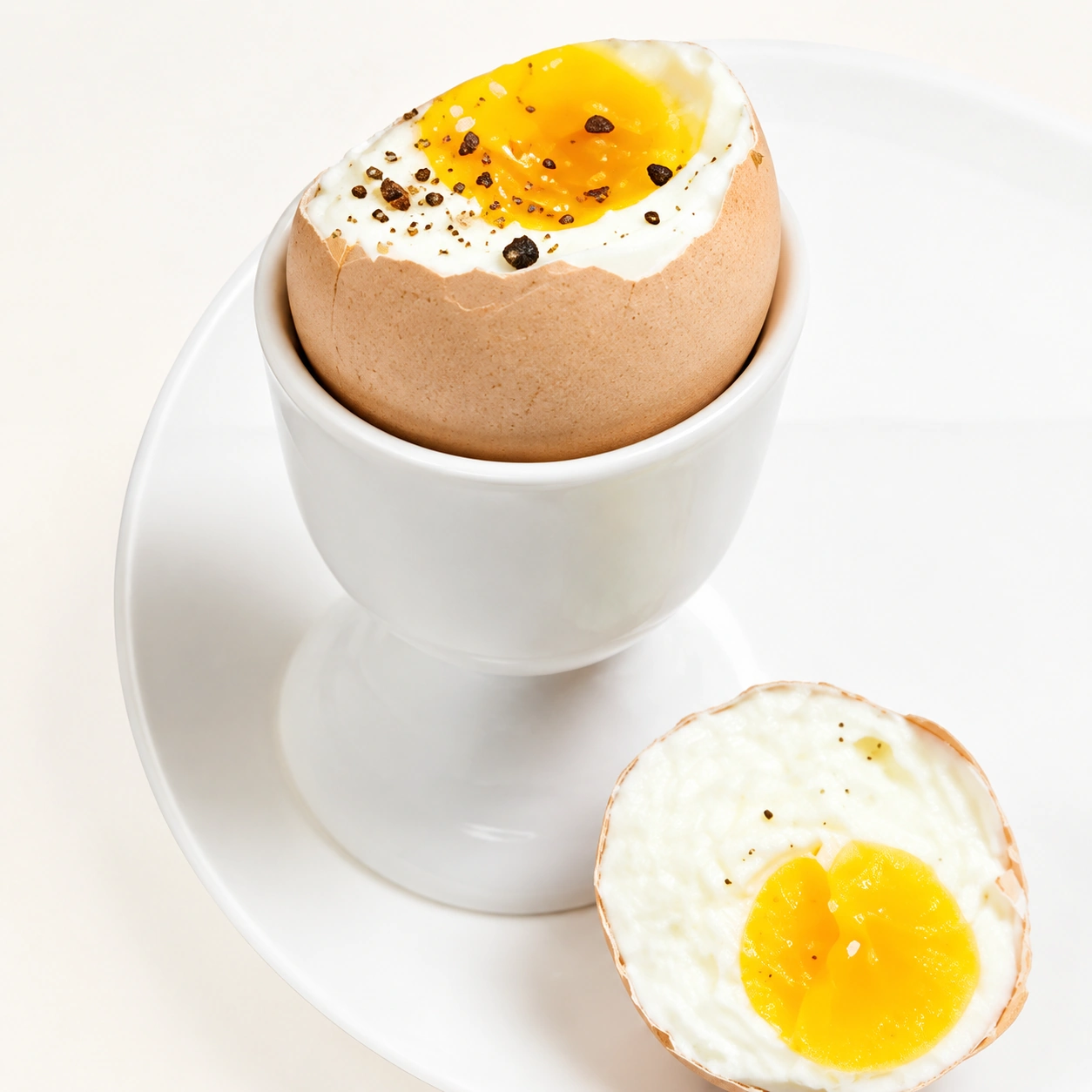 Soft-boiled eggs prepared dish